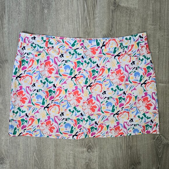 St. John's Bay Dresses & Skirts - St John's Bay Sz 24 W White Multi Floral Skort-Skirt/Shorts w/Front Pockets NWT